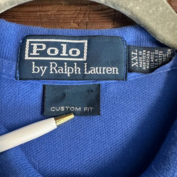 Vintage Polo PRL Ralph Lauren Blue Polo Shirt XXL - Picture 9 of 12